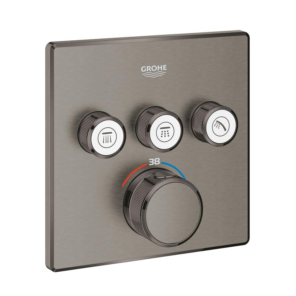 GROHE Grohtherm SmartControl Termostat pro podomítkovou instalaci s třemi ventily kartáčovaný Hard Graphite 29126AL0