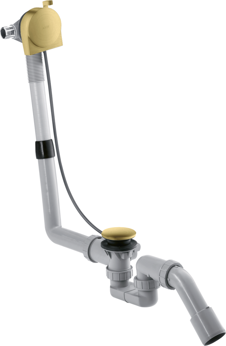 HANSGROHE Kompletní sada vanové výpusti, odpadu a přepadu pro standardní vany #58307950 - kartáčovaná mosaz