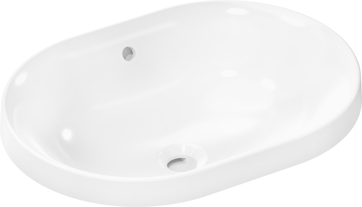 HANSGROHE Xuniva U Zápustné umyvadlo 550/400 bez otvoru pro baterii s přepadem, SmartClean #61062450 - bílá