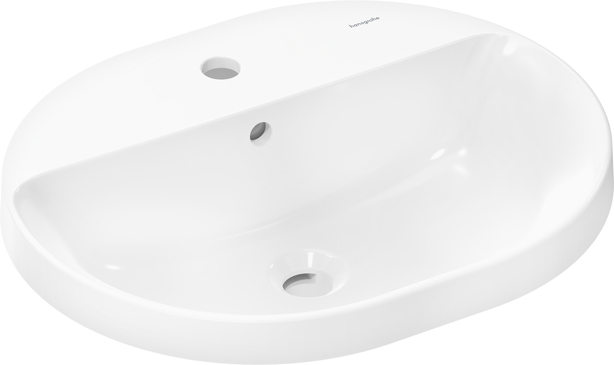 HANSGROHE Xuniva U Zápustné umyvadlo 550/450 s otvorem pro baterii a přepadem #60161450 - bílá