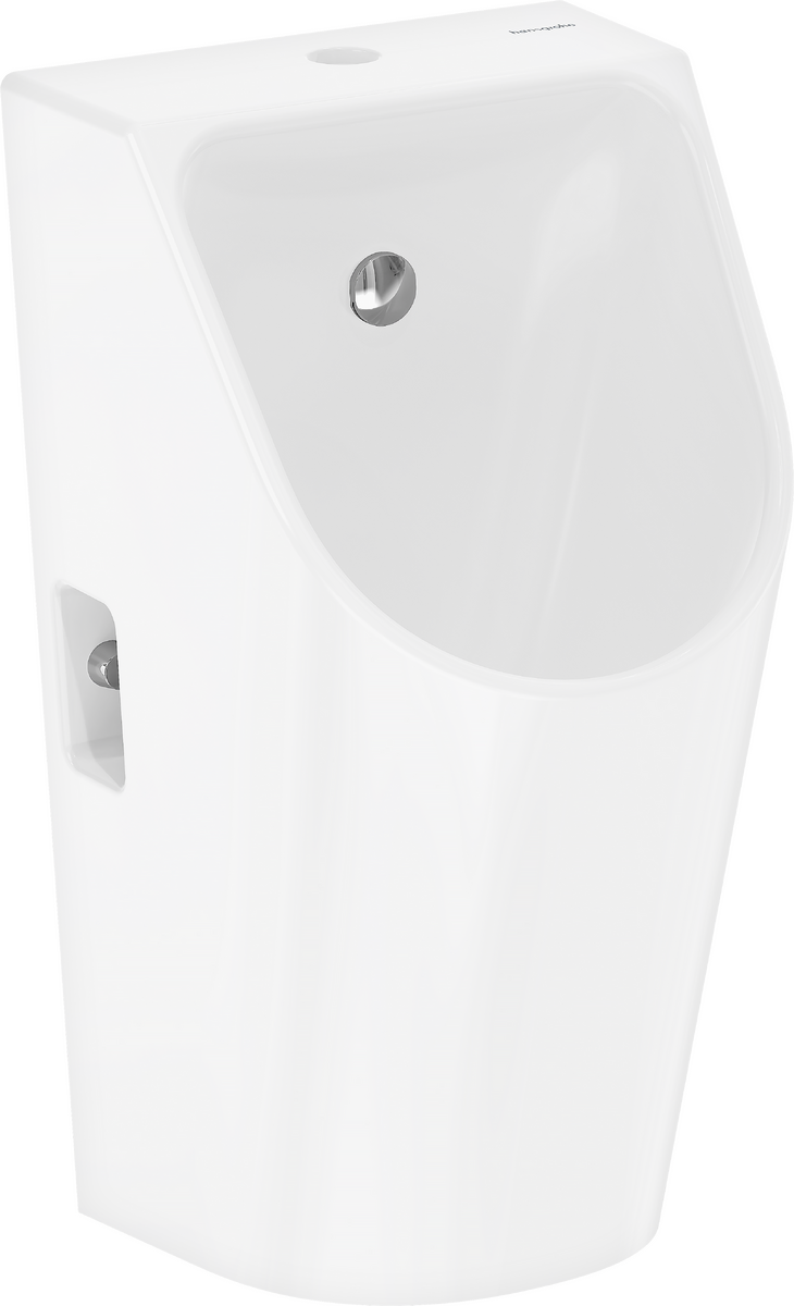 HANSGROHE EluPura Original S Pisoár s horním přívodem vody a spodním/zadním výtokem, bez okraje, HygieneEffect #62049450 - bílá