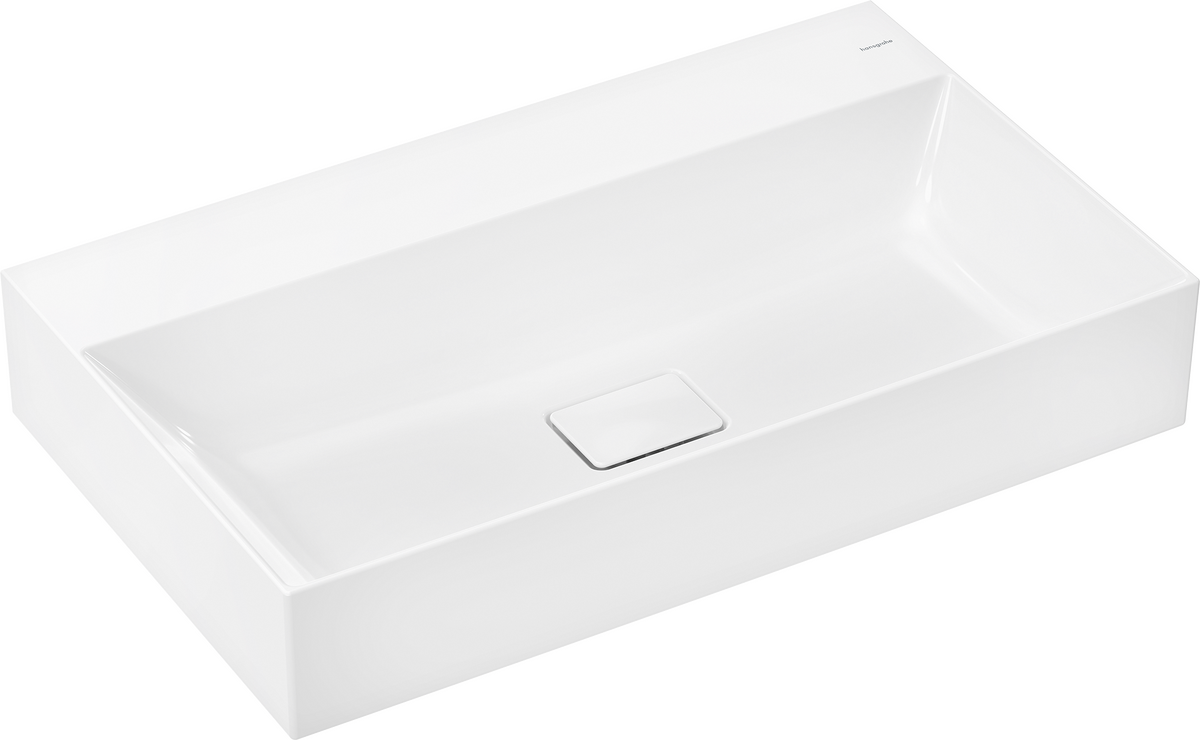HANSGROHE Xevolos E Zápustné umyvadlo na desku 800/480 bez otvoru pro baterii a přepadu, SmartClean #61099450 - bílá