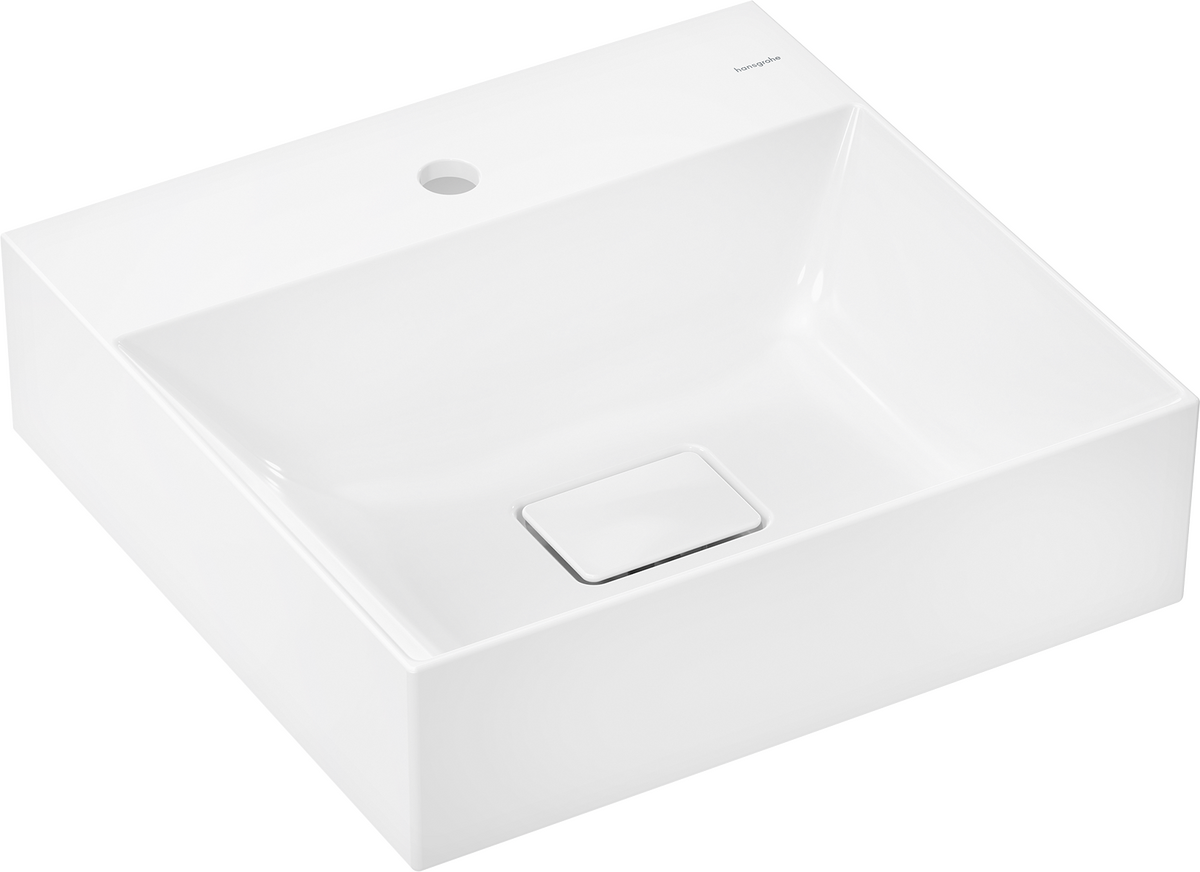 HANSGROHE Xevolos E Zápustné umyvadlo na desku 500/480 s otvorem pro baterii bez přepadu, SmartClean #61090450 - bílá
