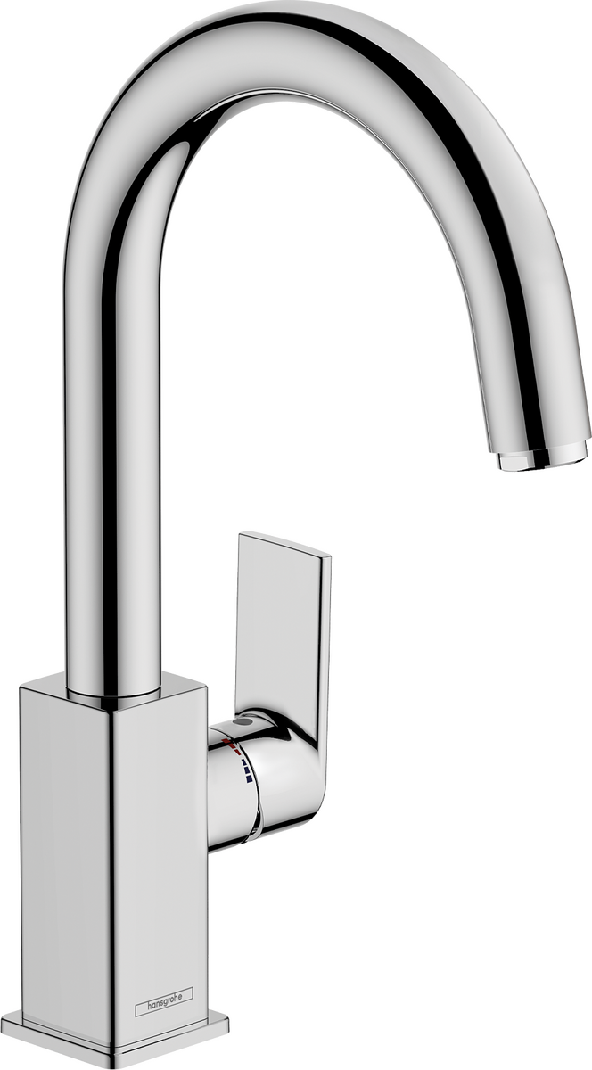 HANSGROHE Vernis Shape Páková umyvadlová baterie s otočným výtokem a odtokovou soupravou s táhlem #71564000 - chrom