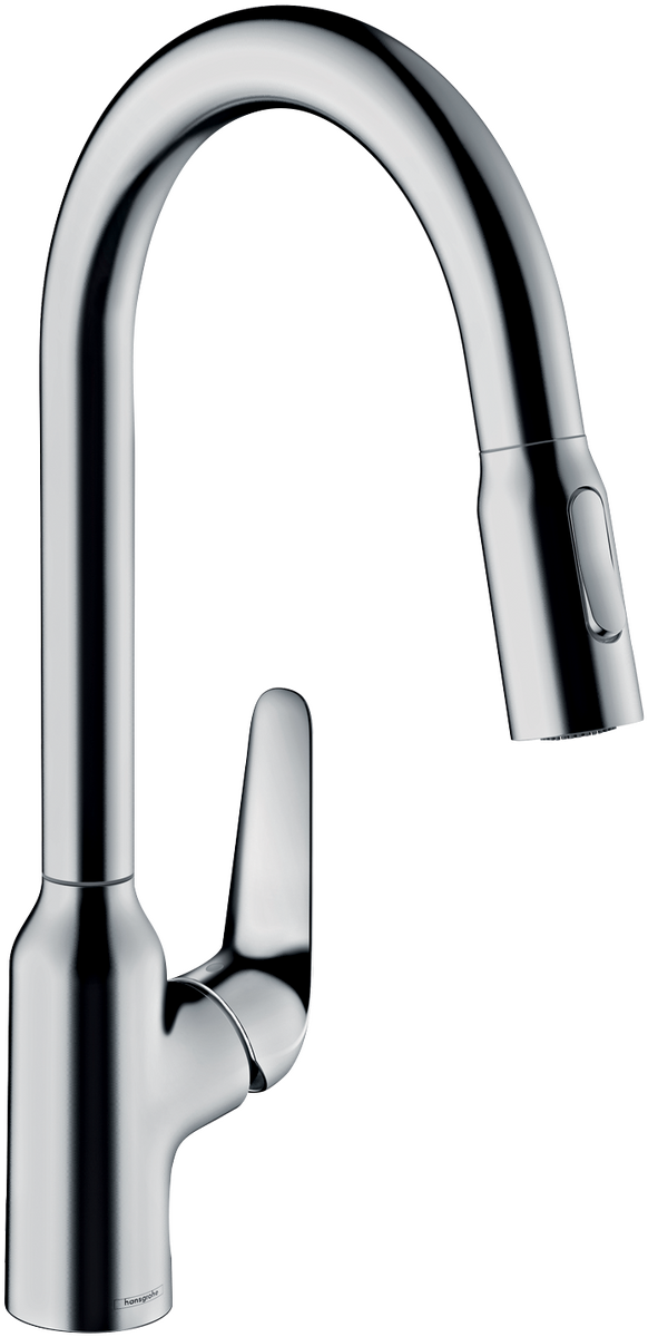 HANSGROHE Focus M42 jednopáková kuchyňská baterie 220, vytahovací výtok, 2 trysky, sBox #71820000 - chrom