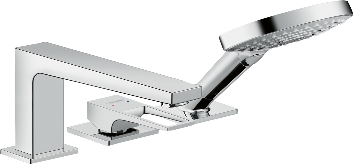 HANSGROHE Metropol 3otvorová jednopáková vanová baterie na okraj vany s obloukovou rukojetí pro Secuflex #74550000 - chrom