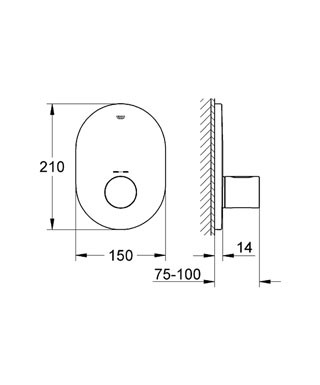GROHE Grohtherm 3000 Cosmopolitan Termostatická centrální baterie podomítková Chrom #19469000
