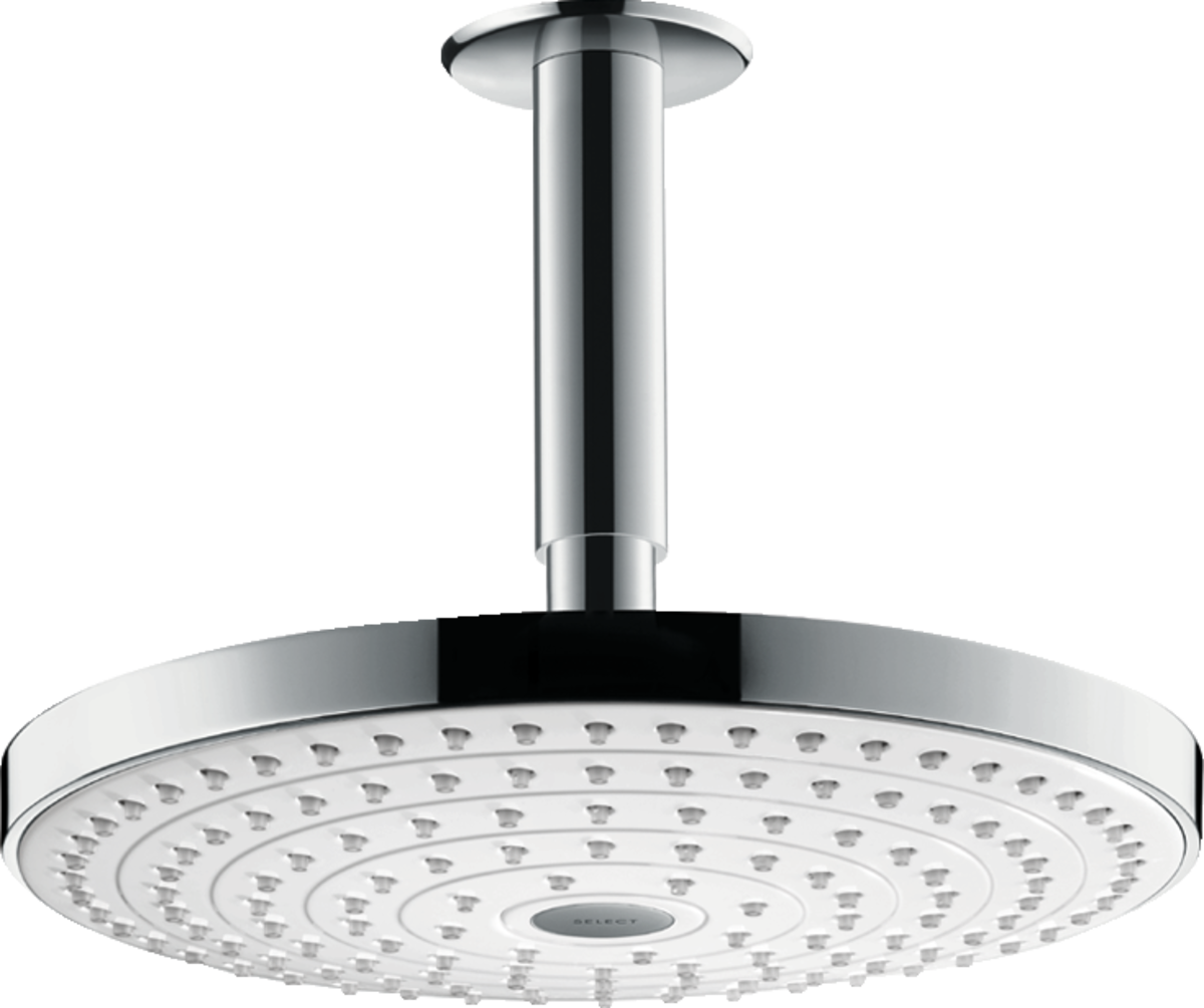 HANSGROHE Sprchová hlavice Raindance Select S 240 2jet s připojením ke stropu #26467400 - bílá/chromová