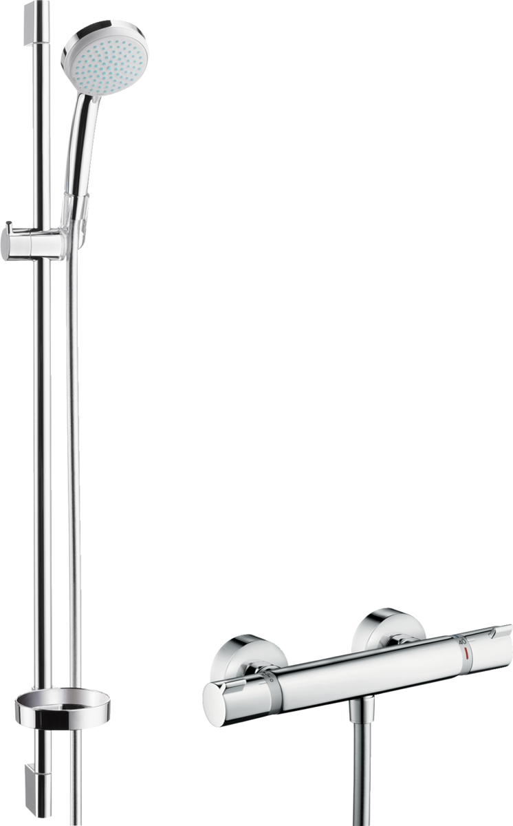 HANSGROHE Croma 100 sprchový systém Vario EcoSmart s termostatem Ecostat Comfort a sprchovou tyčí 90 cm #27033000 - chrom