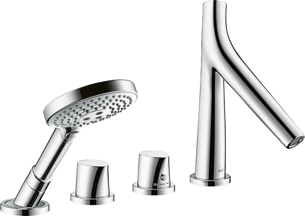 HANSGROHE AXOR Starck Organic 4otvorová termostatická baterie na okraj vany #12425000 - chrom