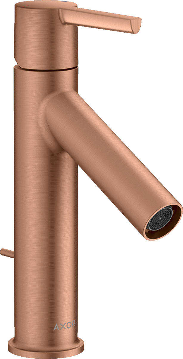 HANSGROHE Jednopáková umyvadlová baterie AXOR Starck 100 s pákovou rukojetí a výsuvným odpadem #10001310 - Brushed Red Gold