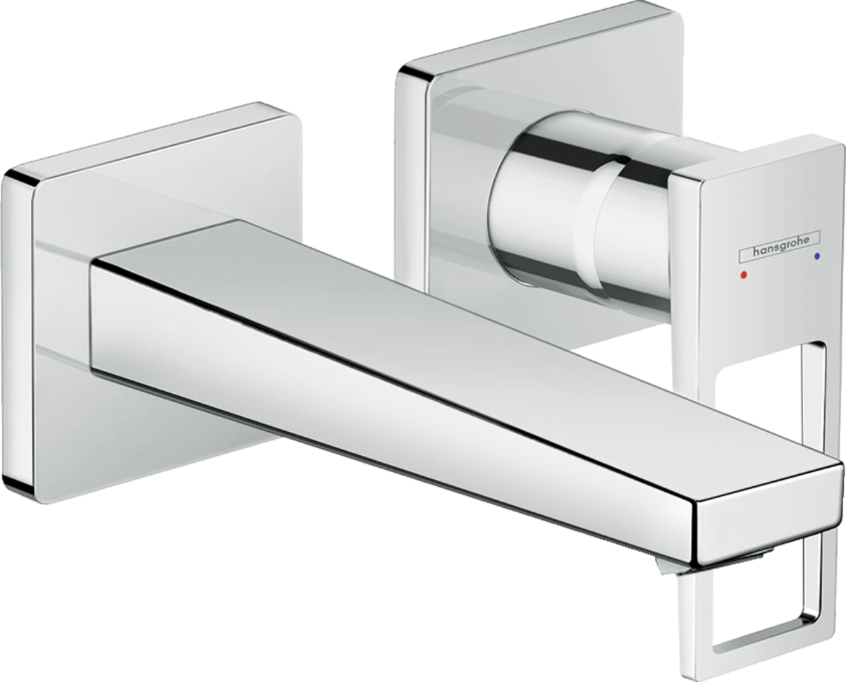 HANSGROHE Podomítková jednopáková umyvadlová baterie Metropol k montáži na stěnu s obloukovou rukojetí a výtokem 16,5 cm #74525000 - chrom