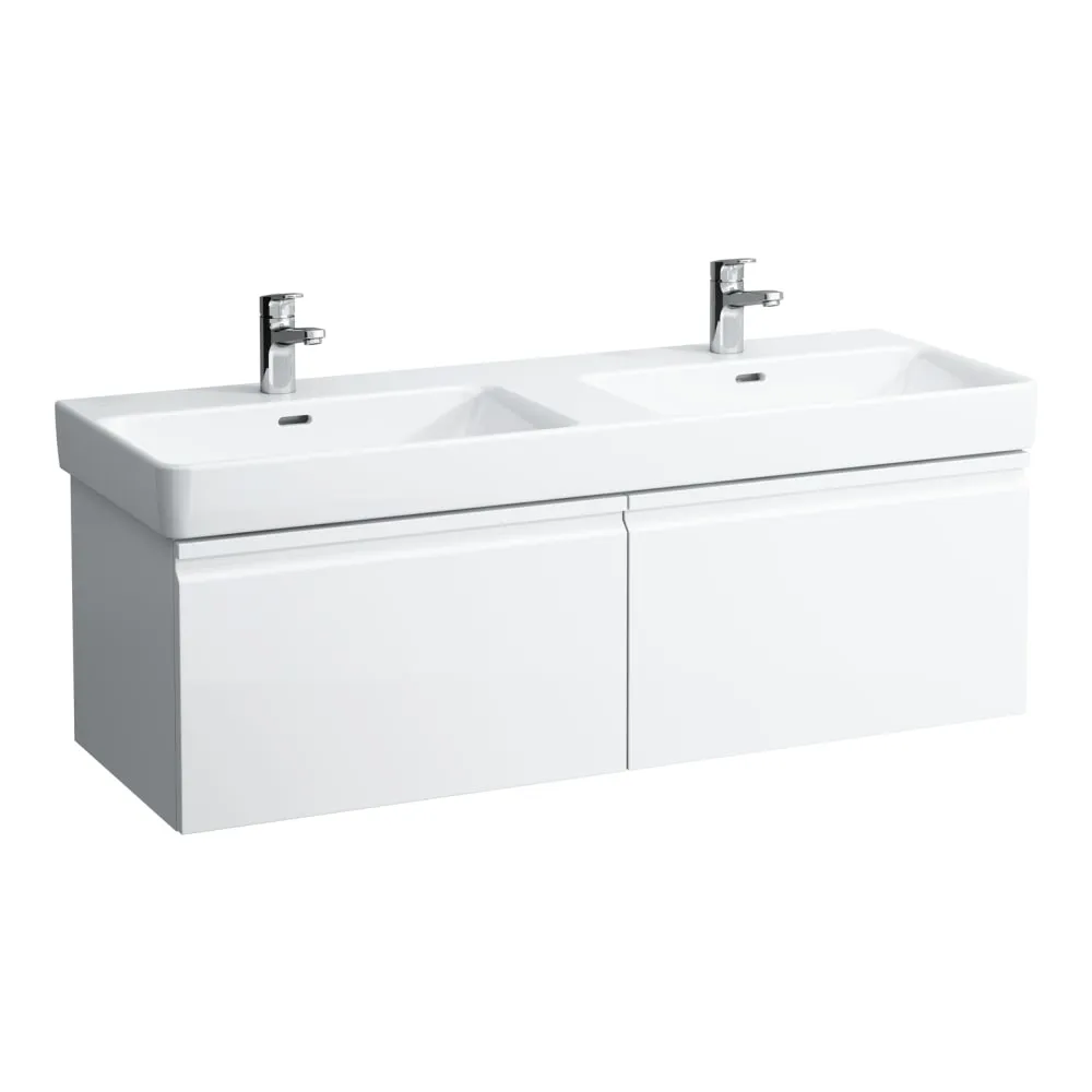 LAUFEN PRO S Skříňka pod umyvadlo a systémem softclose, pro umyvadlo 814968, se dvěma zásuvkami a vnitřní zásuvkou 1260 x 450 x 390 mm 475 - Bílá lesklá H4835720964751