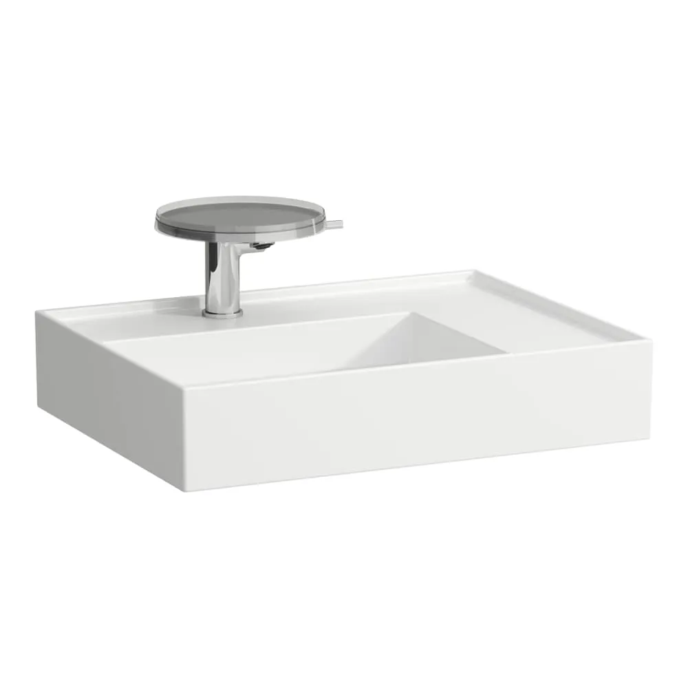 LAUFEN Kartell umyvadlo se skrytým odpadem, odkl. plocha vpravo, 66x46cm #H8183344001121 - bílá+LCC