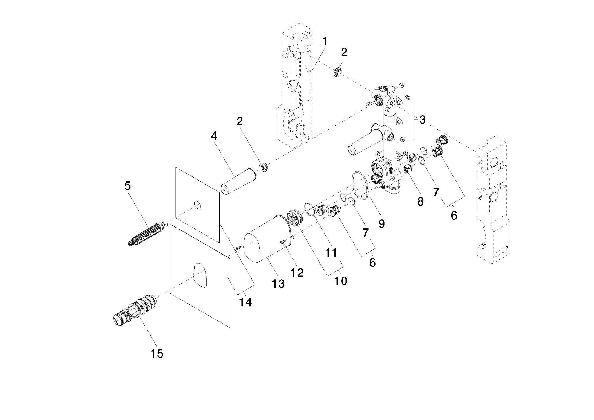 DORNBRACHT Modul termostatu xTOOL UP se 2 ventily - #3552697090