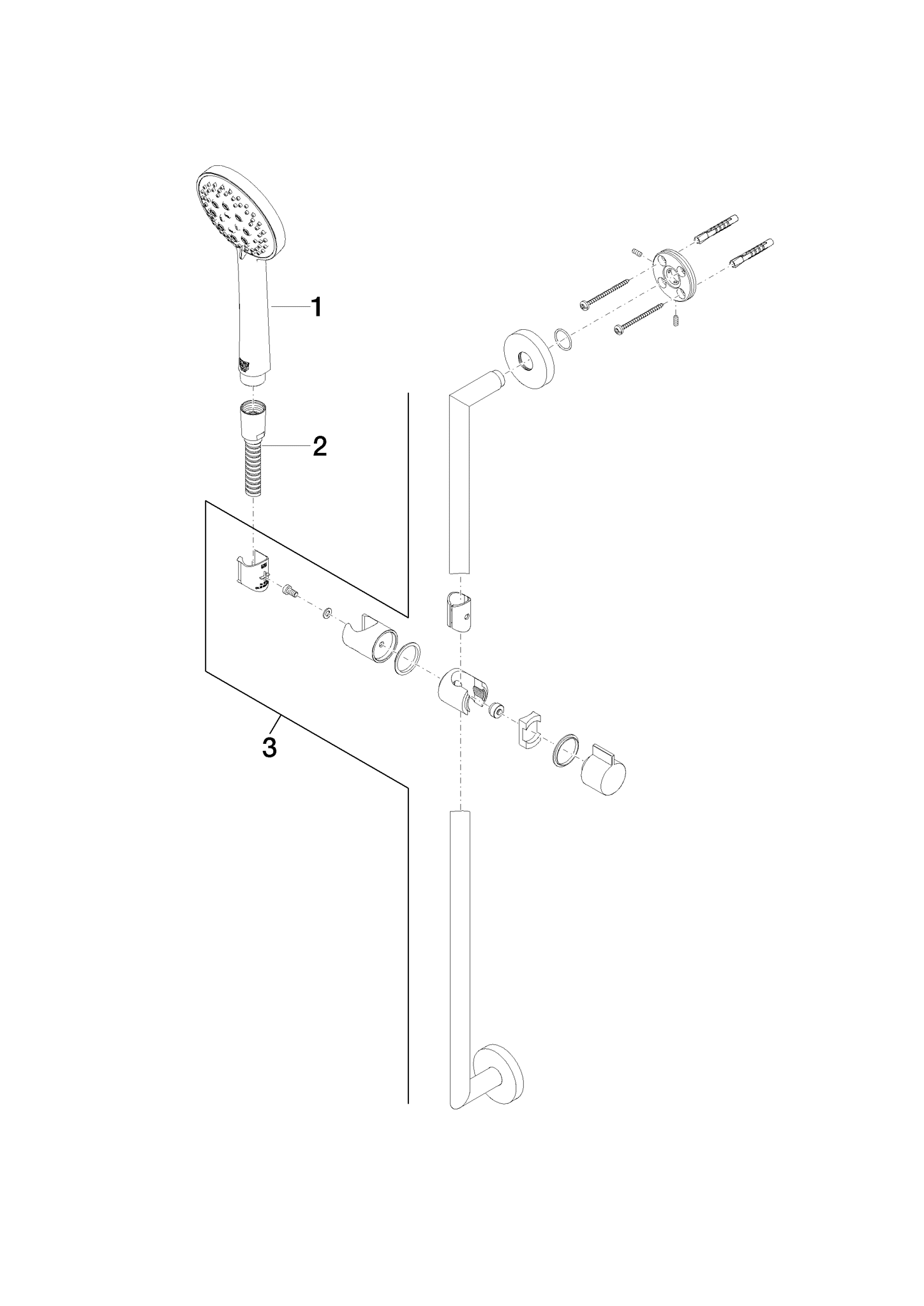 DORNBRACHT Sprchová souprava META 02 - kartáčovaná platina #26403625-06
