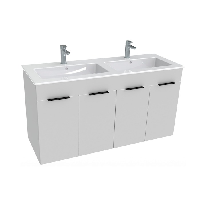 JIKA CUBE skříňka 120x43x86,5 s dvojumyvadlem #H4536611763001 - bílá