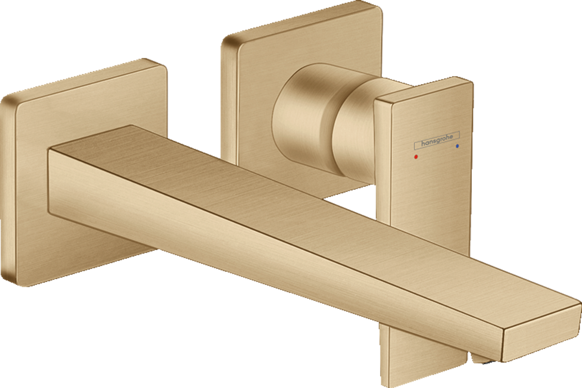 HANSGROHE Metropol Páková umyvadlová baterie s páčkovou rukojetí pod omítku, montáž na stěnu, s výtokem 225 mm #32526140 - kartáčovaný bronz
