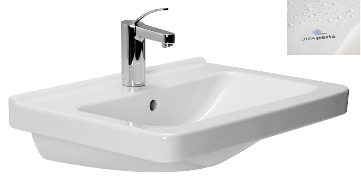JIKA Cubito Pure, umyvadlo 60x45 cm otvor pro baterii uprostřed H8104231001041 bílé