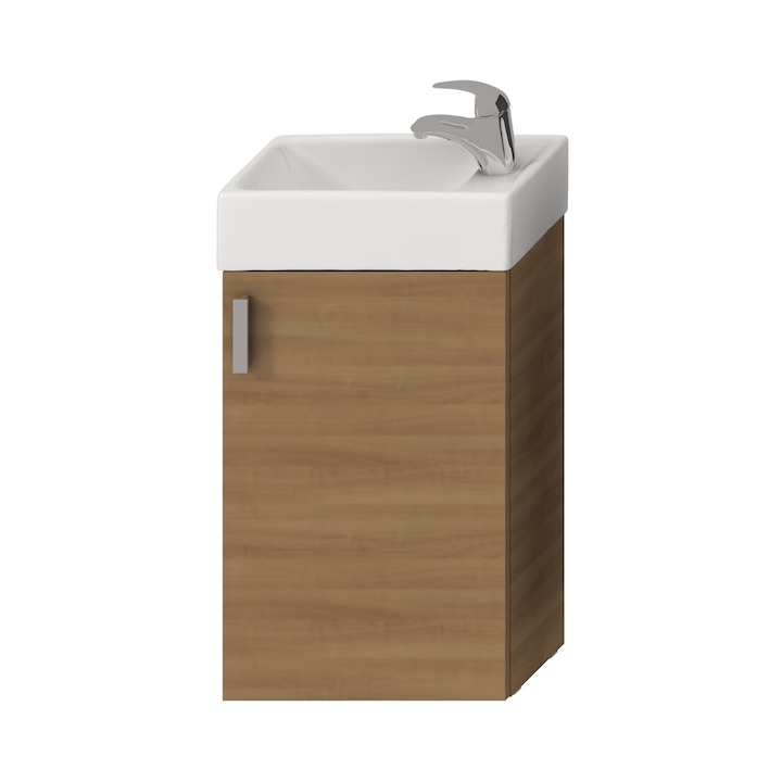 JIKA Petit, skříňka s umývátkem 40x23 cm s otvorem pro baterii v pravo H4535111753081 třešeň