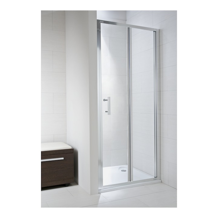 JIKA Cubito Pure, sprchové dveře 90/195, sklo Arctic, skládací, stříbrný lesklý profil H2552420026661