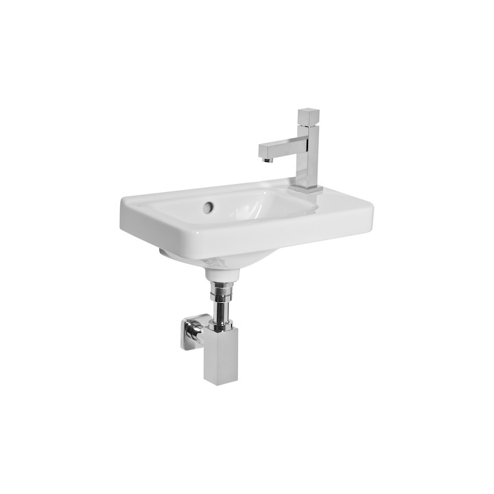 JIKA Cubito Pure, umývátko asymetrické 45x25 cm s otvorem pro baterii vpravo H8114241001061