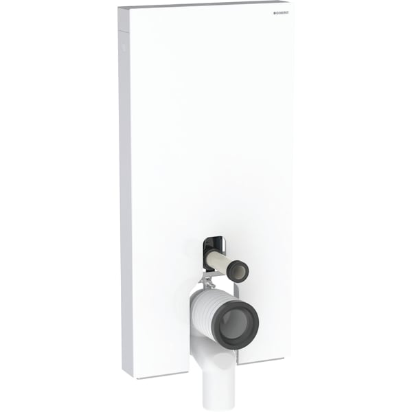 GEBERIT Monolith Plus sanitární modul pro stojící WC, 101 cm, skleněný čelní plášť #131.203.JL.7 - Čelní plášť: pískově šedé sklo Boční plášť: Hliníkové